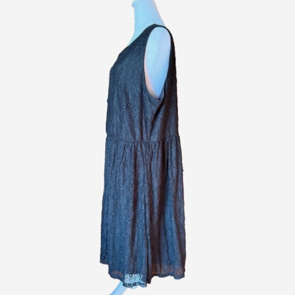 Vintage Haani Black Floral Lace Dress 2X Plus Elegant Cocktail Party - Picture 3 of 5